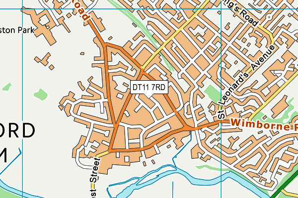DT11 7RD map - OS VectorMap District (Ordnance Survey)