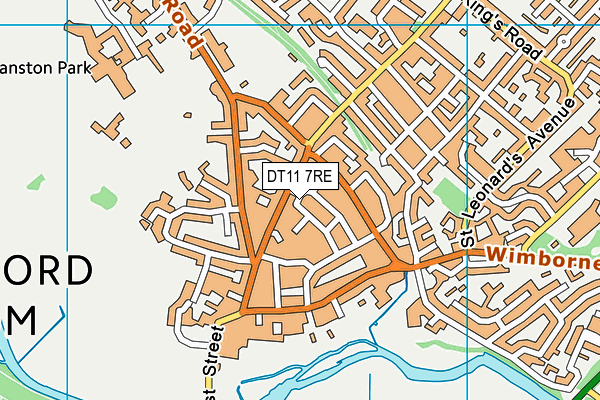 DT11 7RE map - OS VectorMap District (Ordnance Survey)