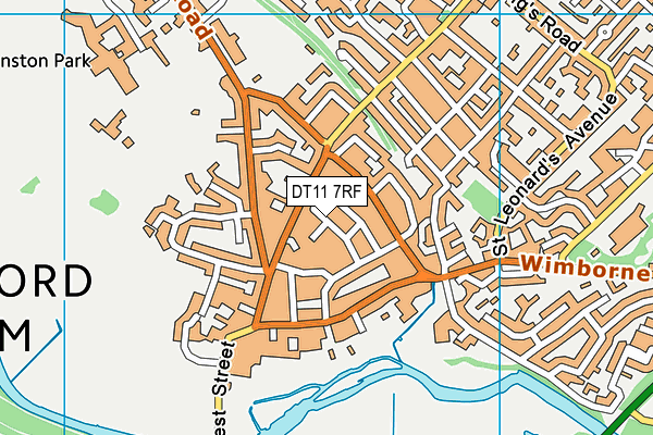 DT11 7RF map - OS VectorMap District (Ordnance Survey)