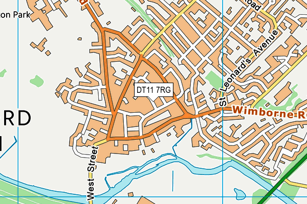 DT11 7RG map - OS VectorMap District (Ordnance Survey)