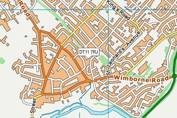 DT11 7RJ map - OS VectorMap District (Ordnance Survey)
