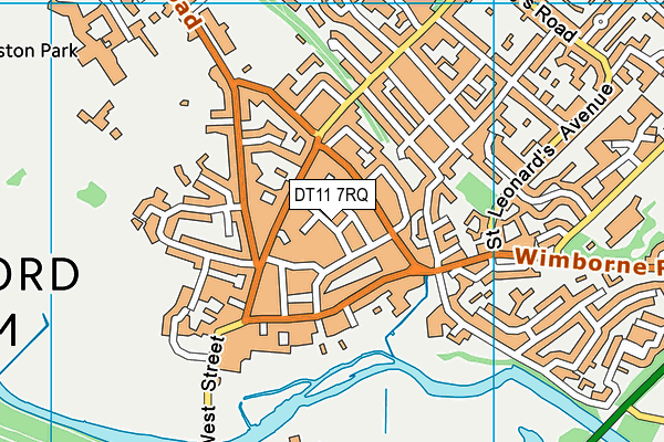 DT11 7RQ map - OS VectorMap District (Ordnance Survey)
