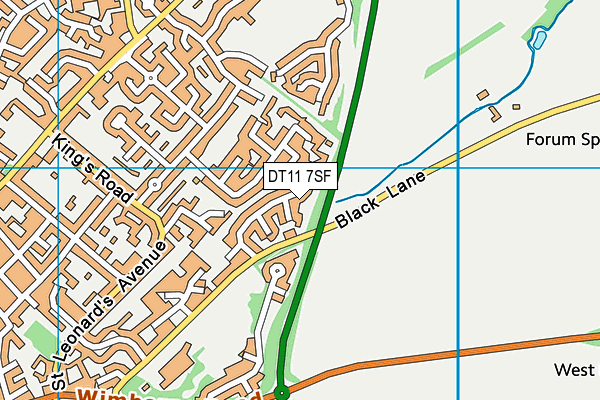 DT11 7SF map - OS VectorMap District (Ordnance Survey)