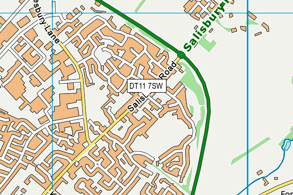 DT11 7SW map - OS VectorMap District (Ordnance Survey)