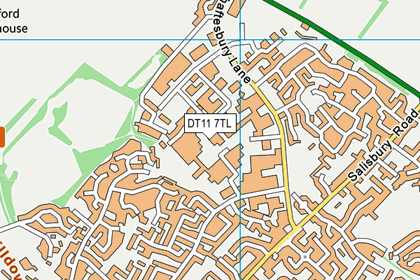 DT11 7TL map - OS VectorMap District (Ordnance Survey)