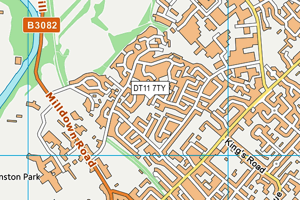 DT11 7TY map - OS VectorMap District (Ordnance Survey)