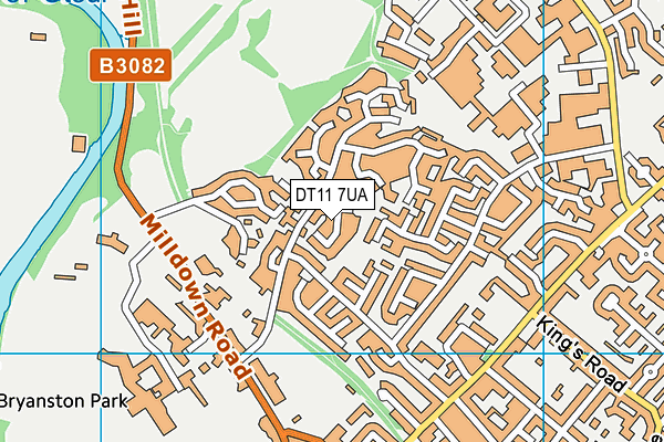 DT11 7UA map - OS VectorMap District (Ordnance Survey)