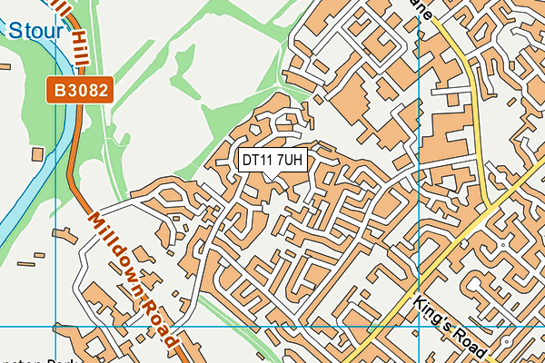 DT11 7UH map - OS VectorMap District (Ordnance Survey)