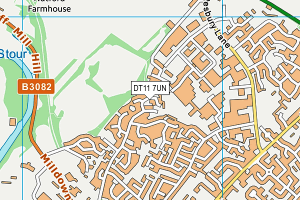 DT11 7UN map - OS VectorMap District (Ordnance Survey)