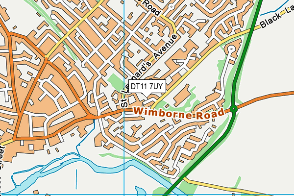 DT11 7UY map - OS VectorMap District (Ordnance Survey)