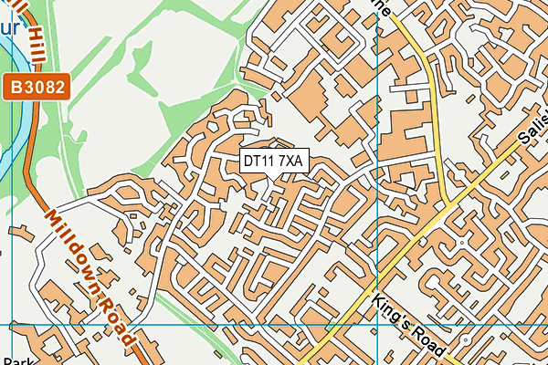 DT11 7XA map - OS VectorMap District (Ordnance Survey)