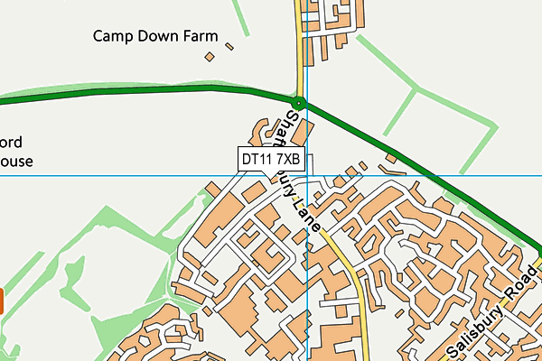 DT11 7XB map - OS VectorMap District (Ordnance Survey)