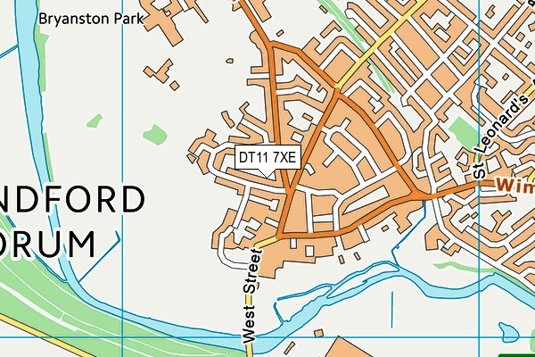 DT11 7XE map - OS VectorMap District (Ordnance Survey)