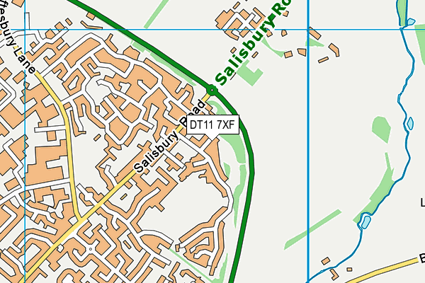 DT11 7XF map - OS VectorMap District (Ordnance Survey)