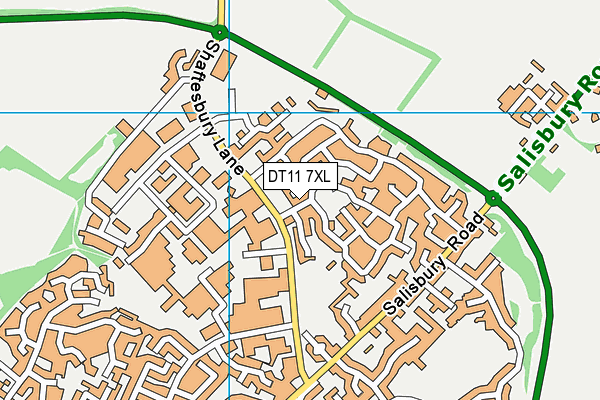 DT11 7XL map - OS VectorMap District (Ordnance Survey)