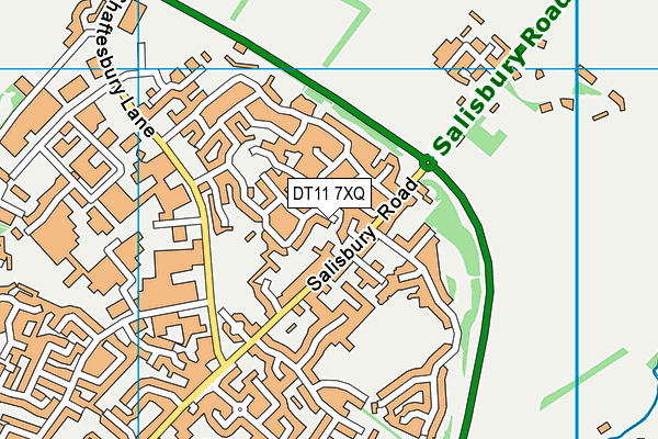 DT11 7XQ map - OS VectorMap District (Ordnance Survey)