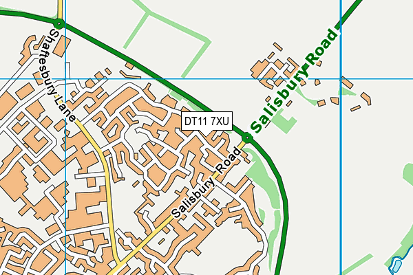DT11 7XU map - OS VectorMap District (Ordnance Survey)