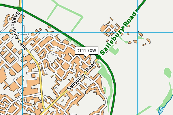 DT11 7XW map - OS VectorMap District (Ordnance Survey)