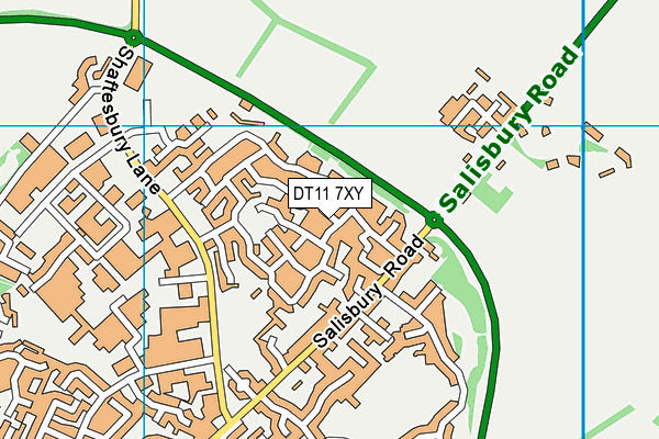 DT11 7XY map - OS VectorMap District (Ordnance Survey)