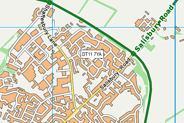 DT11 7YA map - OS VectorMap District (Ordnance Survey)