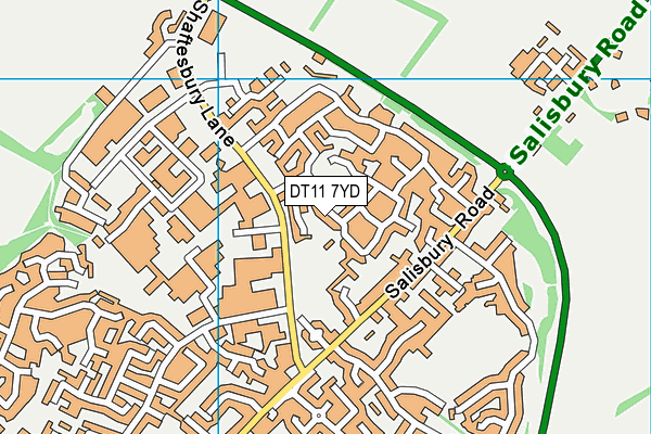 DT11 7YD map - OS VectorMap District (Ordnance Survey)