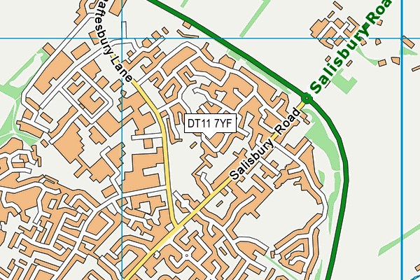 DT11 7YF map - OS VectorMap District (Ordnance Survey)