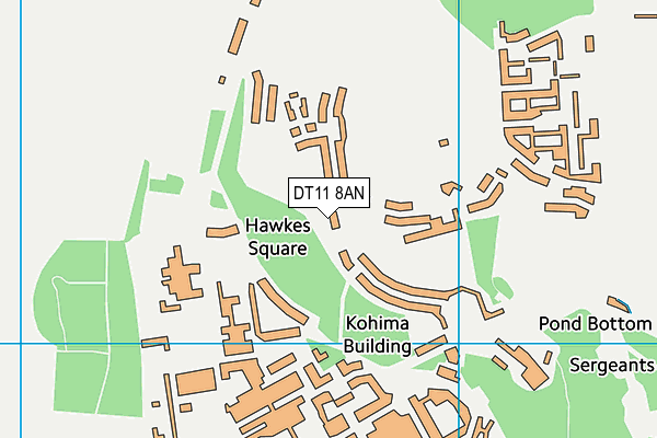 DT11 8AN map - OS VectorMap District (Ordnance Survey)