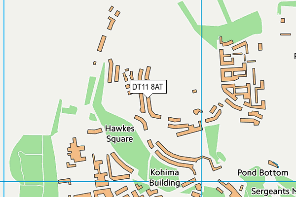 DT11 8AT map - OS VectorMap District (Ordnance Survey)