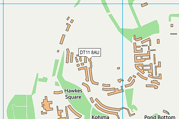 DT11 8AU map - OS VectorMap District (Ordnance Survey)