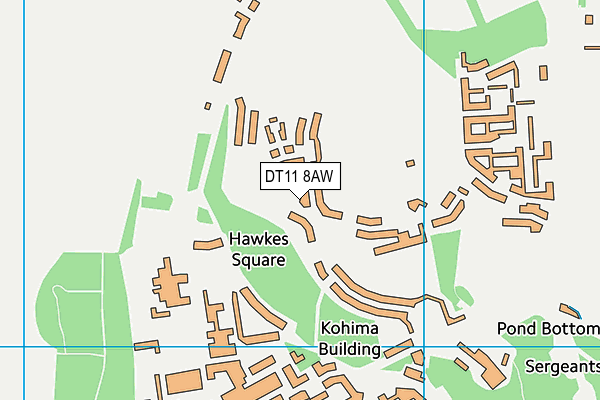 DT11 8AW map - OS VectorMap District (Ordnance Survey)