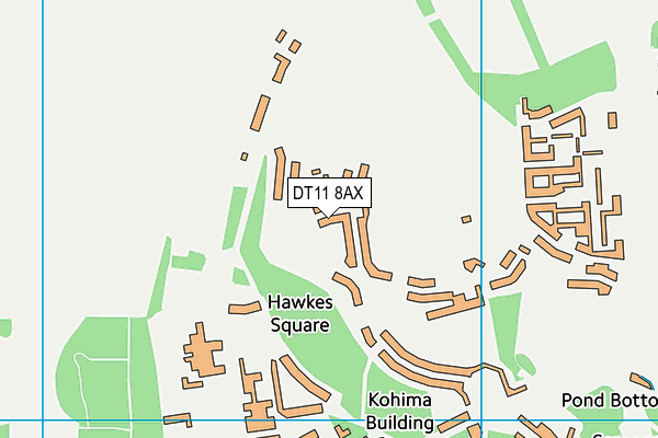 DT11 8AX map - OS VectorMap District (Ordnance Survey)