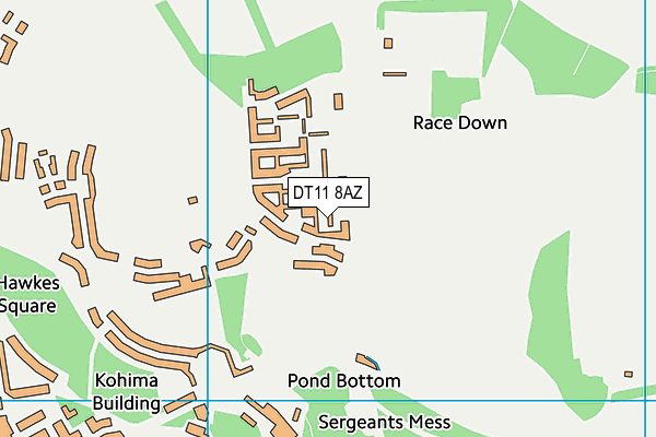 DT11 8AZ map - OS VectorMap District (Ordnance Survey)