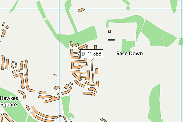 DT11 8BB map - OS VectorMap District (Ordnance Survey)