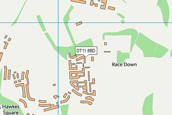 DT11 8BD map - OS VectorMap District (Ordnance Survey)