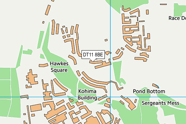 DT11 8BE map - OS VectorMap District (Ordnance Survey)