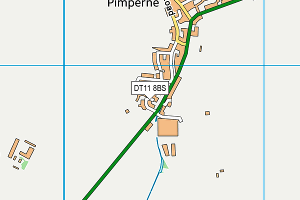 Pimperne Sports Society map (DT11 8BS) - OS VectorMap District (Ordnance Survey)