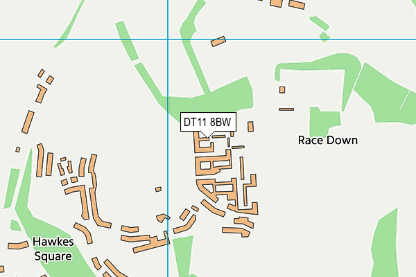 DT11 8BW map - OS VectorMap District (Ordnance Survey)