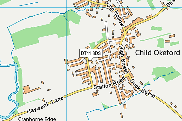 DT11 8DS map - OS VectorMap District (Ordnance Survey)