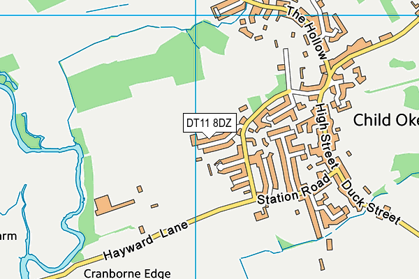 DT11 8DZ map - OS VectorMap District (Ordnance Survey)