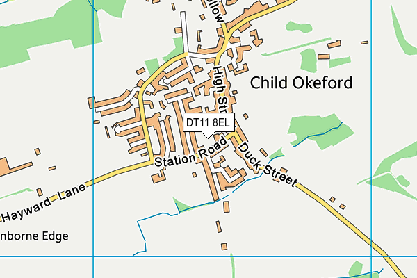 Queen Elizabeth Ii Playing Field (Child Okeford) map (DT11 8EL) - OS VectorMap District (Ordnance Survey)