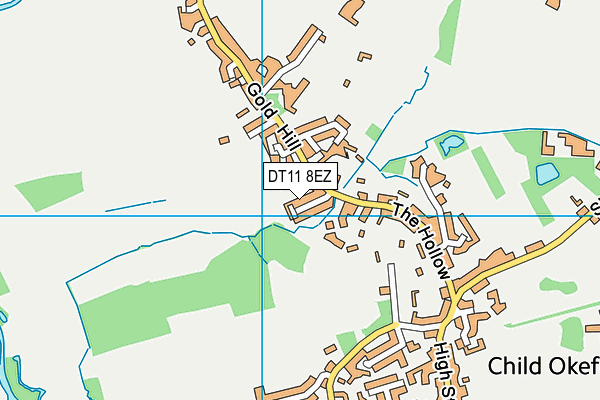 DT11 8EZ map - OS VectorMap District (Ordnance Survey)