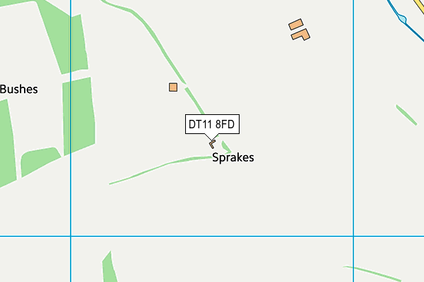 DT11 8FD map - OS VectorMap District (Ordnance Survey)