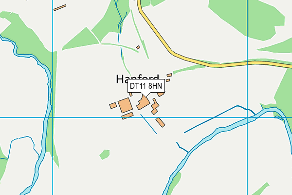 Hanford School map (DT11 8HN) - OS VectorMap District (Ordnance Survey)