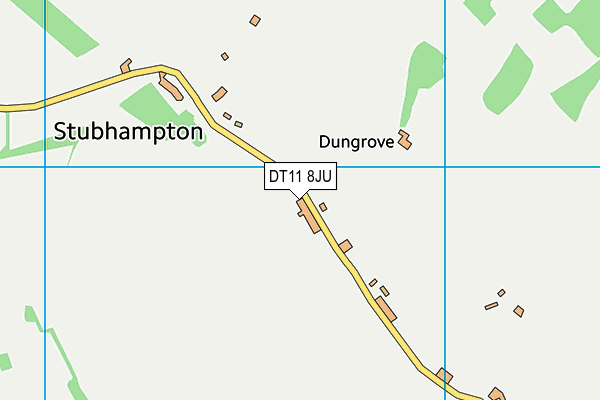 DT11 8JU map - OS VectorMap District (Ordnance Survey)