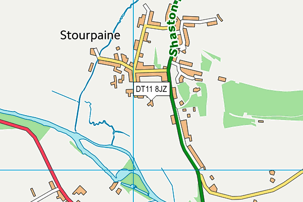 DT11 8JZ map - OS VectorMap District (Ordnance Survey)