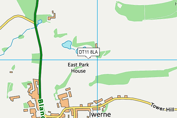 DT11 8LA map - OS VectorMap District (Ordnance Survey)