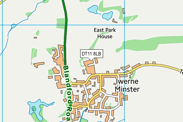 DT11 8LB map - OS VectorMap District (Ordnance Survey)