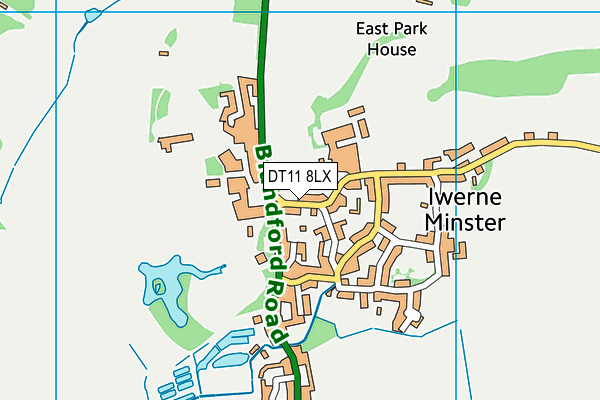 DT11 8LX map - OS VectorMap District (Ordnance Survey)