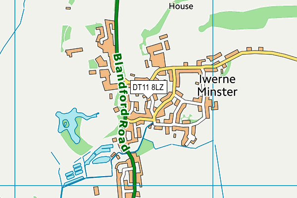 DT11 8LZ map - OS VectorMap District (Ordnance Survey)