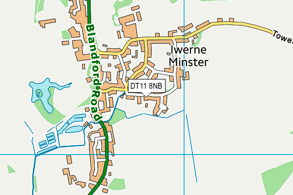 Iwerne Minster Cricket Club (Closed) map (DT11 8NB) - OS VectorMap District (Ordnance Survey)